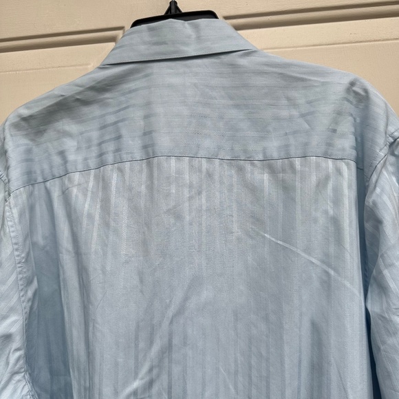 Calvin Klein  Men's Long Sleeve Cotton Light Blue Striped Size L. Shirt. NEW. - Picture 8 of 13